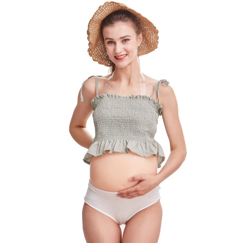 ONEFENG Neue Stil Haut Künstliche Gefälschte Silikon Gelee Bauch Baby Bump Puppe Schwangere Bauch