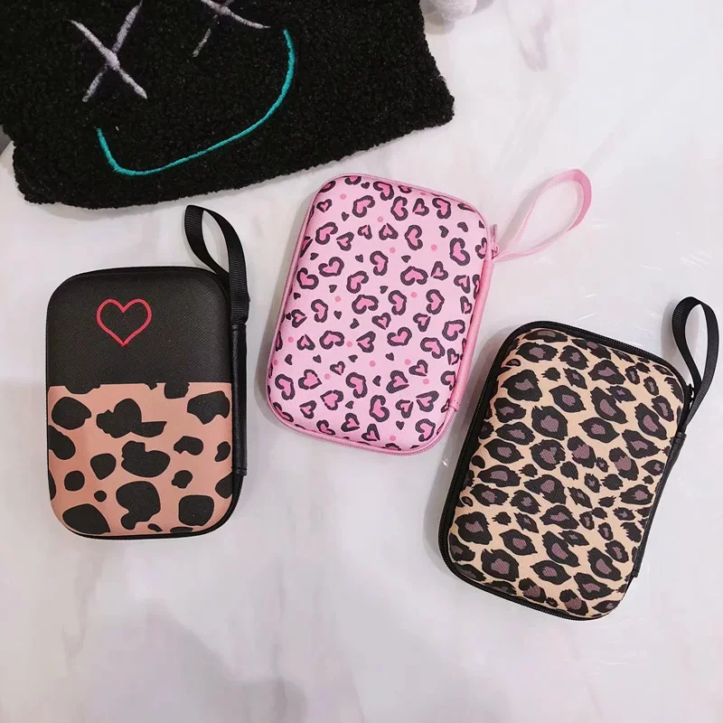 Mode Leopard Kopfhörer Lagerung Tasche Fall Für Kopfhörer Kopfhörer Zubehör Für Airpods Schlüssel