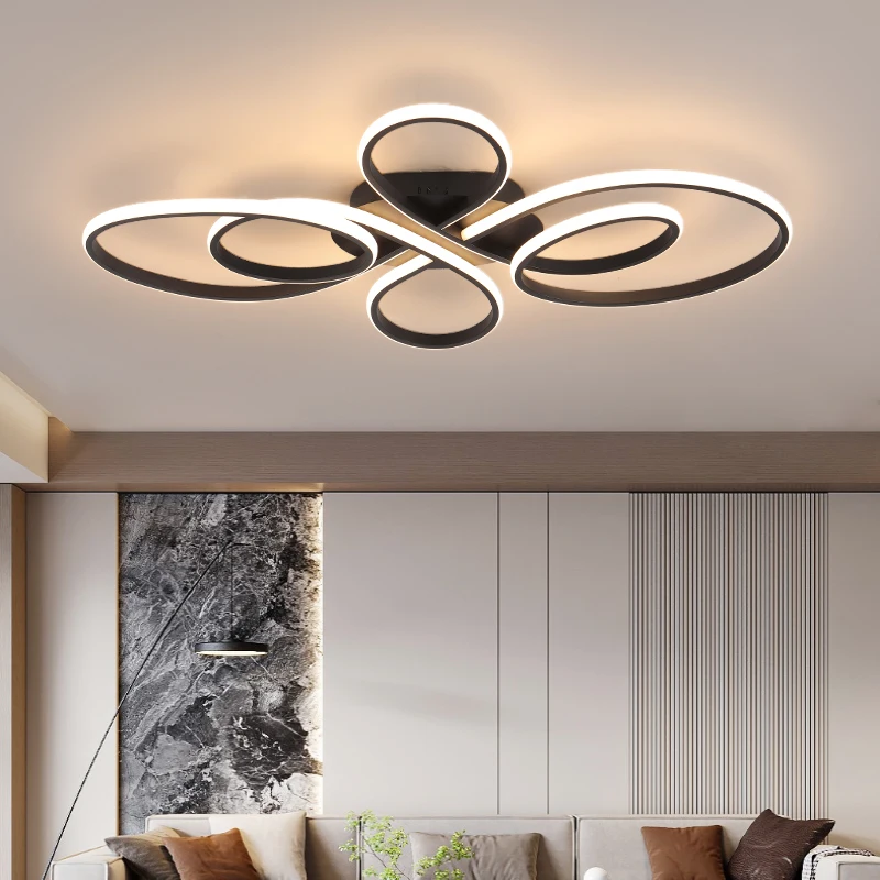 Smart Home Alex Weiß/Schwarz Finish Moderne Led Kronleuchter Für Wohnzimmer Schlafzimmer Arbeitszimmer Dimmbare Decke Kronleucht