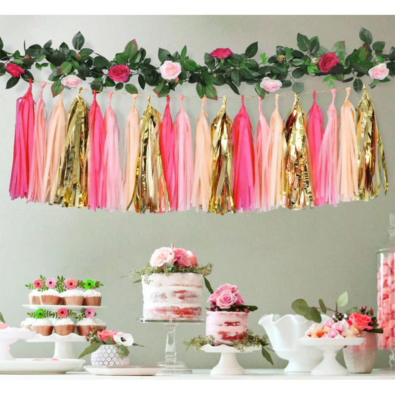 Kinder Party Dekoration Hochzeit Dekoration Ballon Diy Papier Quasten 35cm Paillette Quasten Vorhang