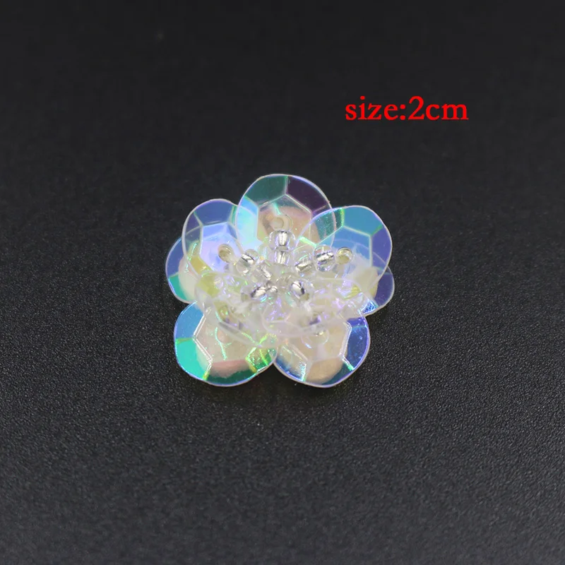 3D handgemachte Blume Blütenblatt Pailletten Appliques Diy Nähen Bekleidung Schneidet Kleid Perlen