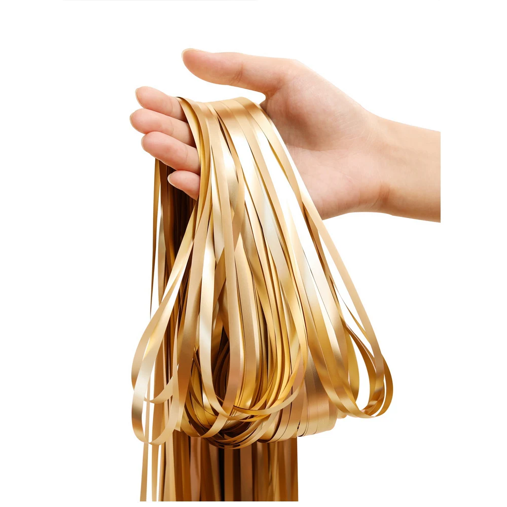 2M-3M Champagner Gold Matte Partei Hintergrund Fringe Lametta Folie Vorhänge Erwachsenen Glückliche