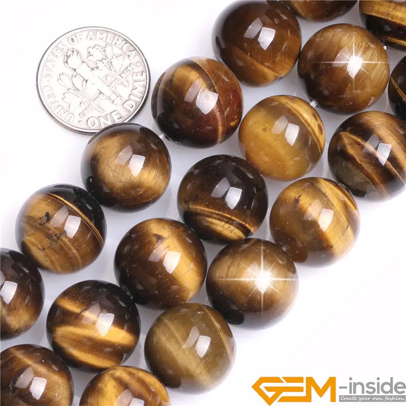 Natuurlijke Edelsteen Geel Tiger 'S Eye Ronde Losse Kralen Voor Sieraden Maken Strand 15 "Klussen