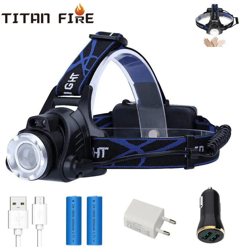 T20 Dropshipping LED Scheinwerfer USB Aufladbare IR Motion Sensor Scheinwerfer Front Licht Steuerung