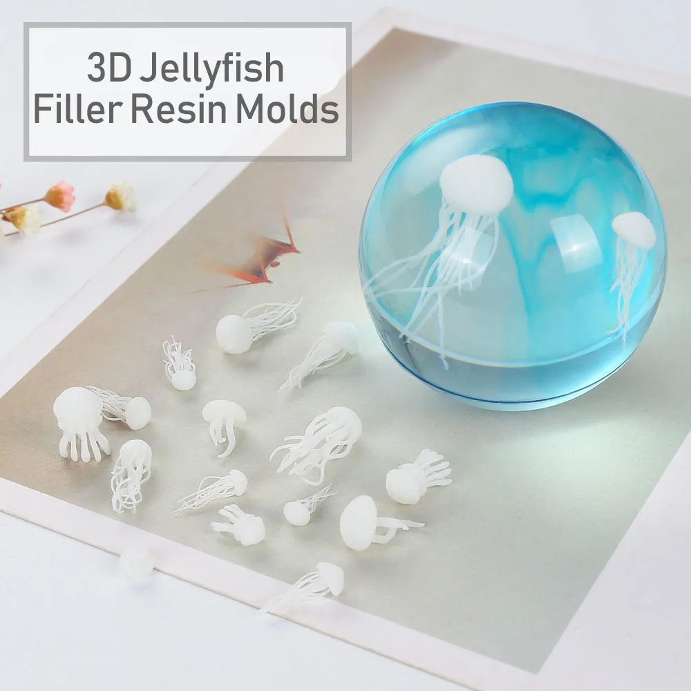 3 teile/satz Mix Stil Kristall Epoxy Mini Ozean Quallen Modellierung Epoxy Mold DIY Handwerk Füllung