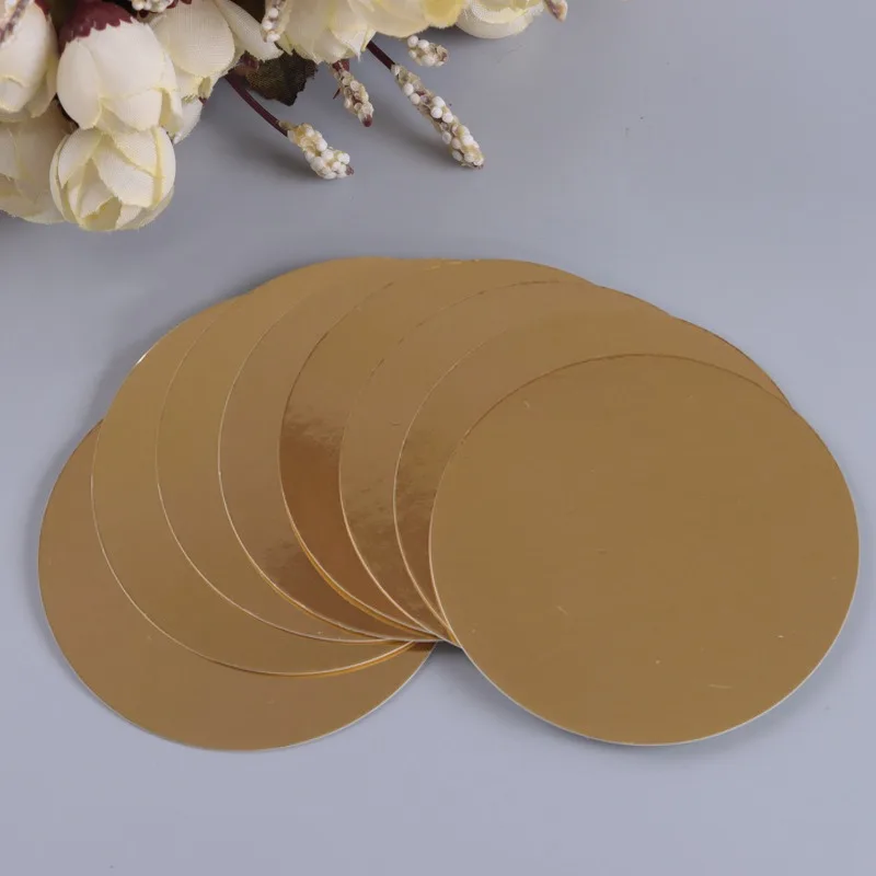 10 stücke Silber Gold Pappe Kuchen halter Runde Kuchenst änder Gebäck Basis Dessert teller für