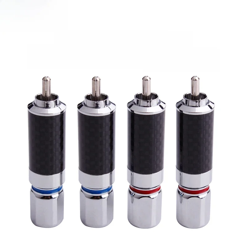 YYTCG 2PCS Audiophile Eutektischen Carbon Fiber Rhodiniert Lautsprecher RCA Stecker Solder Draht