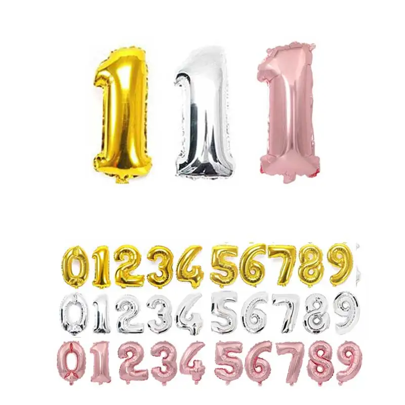 16 32 40 Zoll Zahlenballons Folienballon Roségold Digitale Globos Hochzeit alles Gute zum Geburtstag Party Dekoration Babypartyz