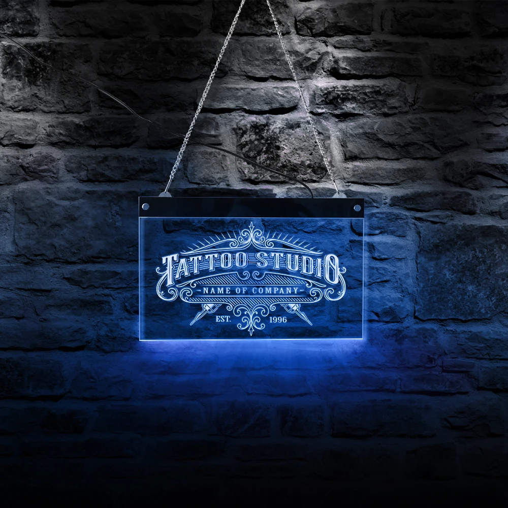 Tattoo Studio Custom LED Neon Zeichen Custom Tattoo Salon Unternehmen Name Vintage Logo Business