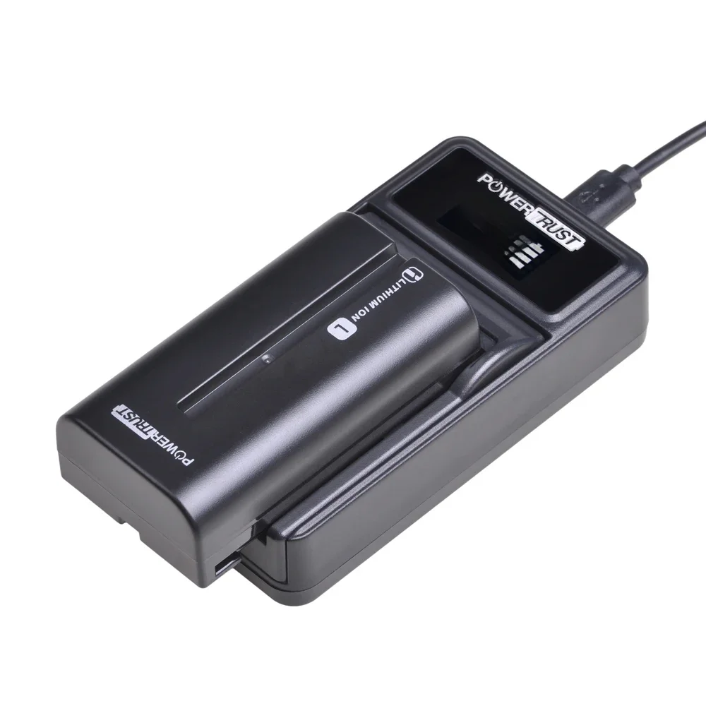 PowerTrust 1Pc 2600mAh NP-F550 NP-F330 NP-F530 NP-F570 Batterie + Neue LED USB Ladegerät für Sony