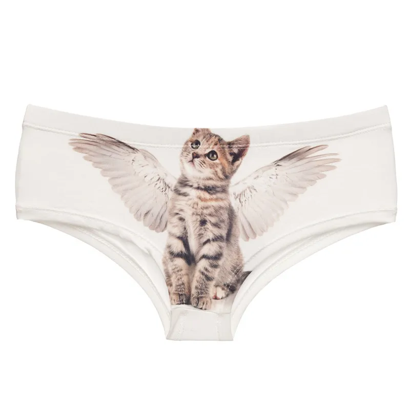 DeanFire Kawaii 3D Höschen Frauen Unterwäsche ENGEL CAT Cartoon Print Schöne Push-Up Slip Dessous Tanga für Weibliche