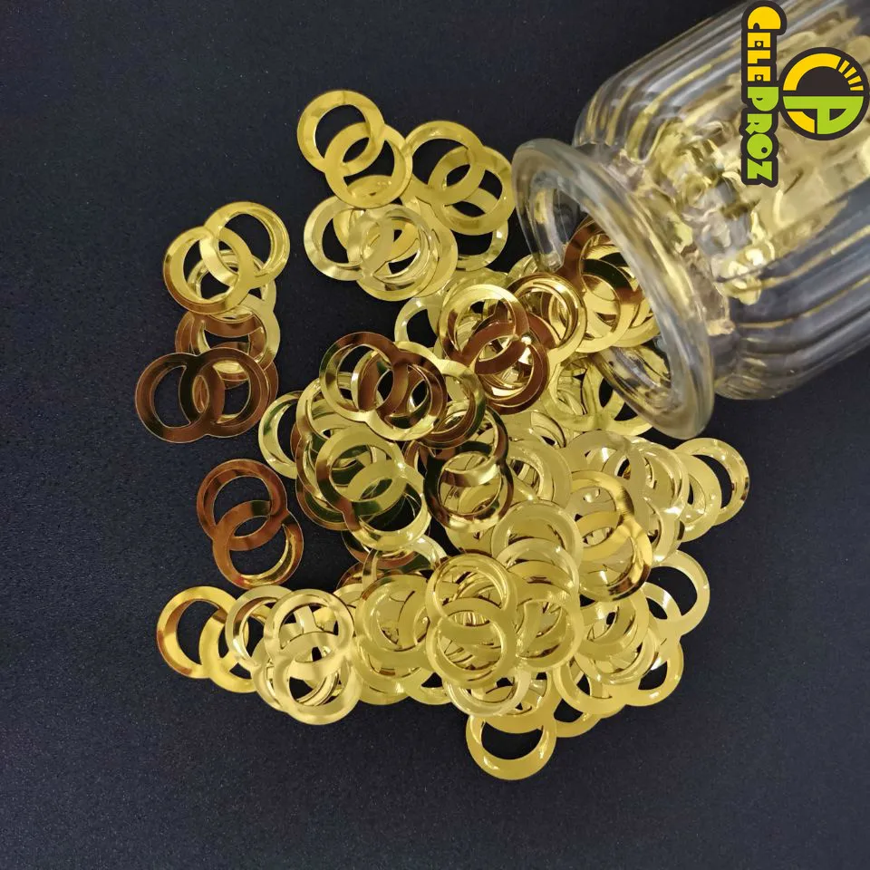 15g Dual Kreis Konfetti Doppel Ringe Pailletten Perlen DIY Hochzeit Bachelorette Party Spaß Party