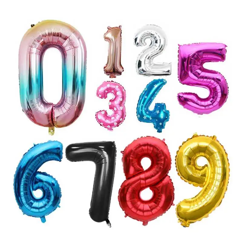 16, 32 Zoll Folien-Zahlenballons, Hochzeit, alles Gute zum Geburtstag, Partydekorationen, Roségold,