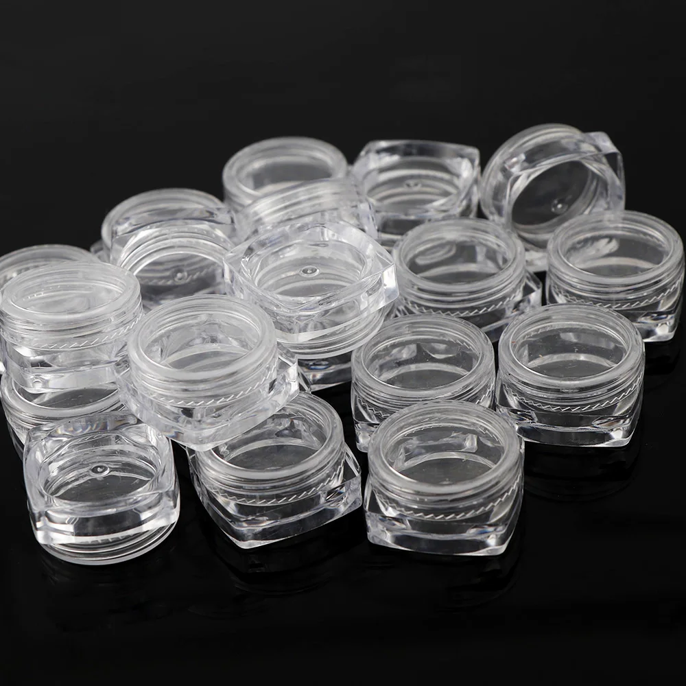 12 Teile/satz Transparent Kunststoff Schmuck Perle Lagerung Box Kleine Quadratischen Boden Runde
