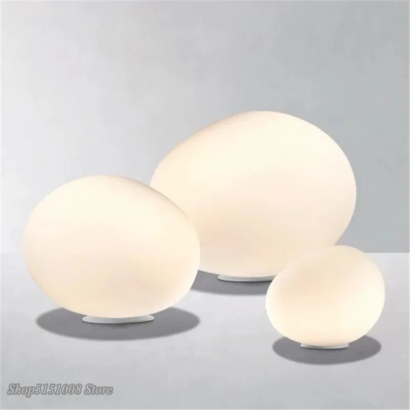 Moderne Glas tisch lampe Nordic wohnzimmer Led Unregelmäßigen tisch licht kreative pebble