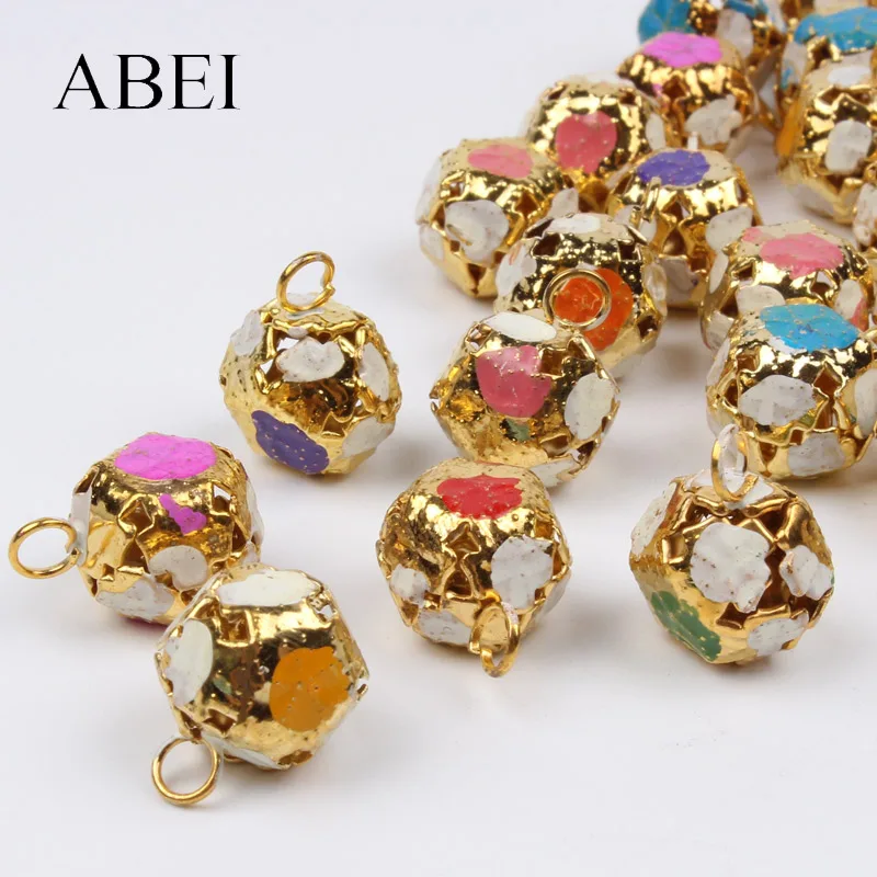10 stücke 10mm Multicolor Gingle Glocken Schmuck Anhänger Finding DIY Barcelet Perlen Handgemachte