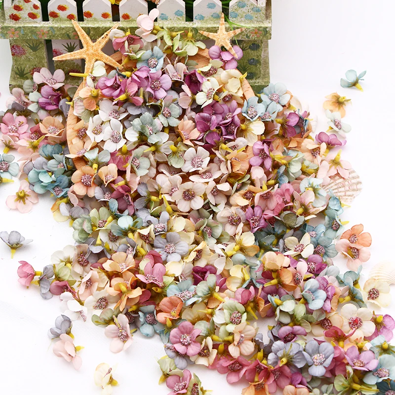 50/100pcs Multicolor Daisy Flower Head Mini Silk Artificial Flower For Wedding Engagement Party Home