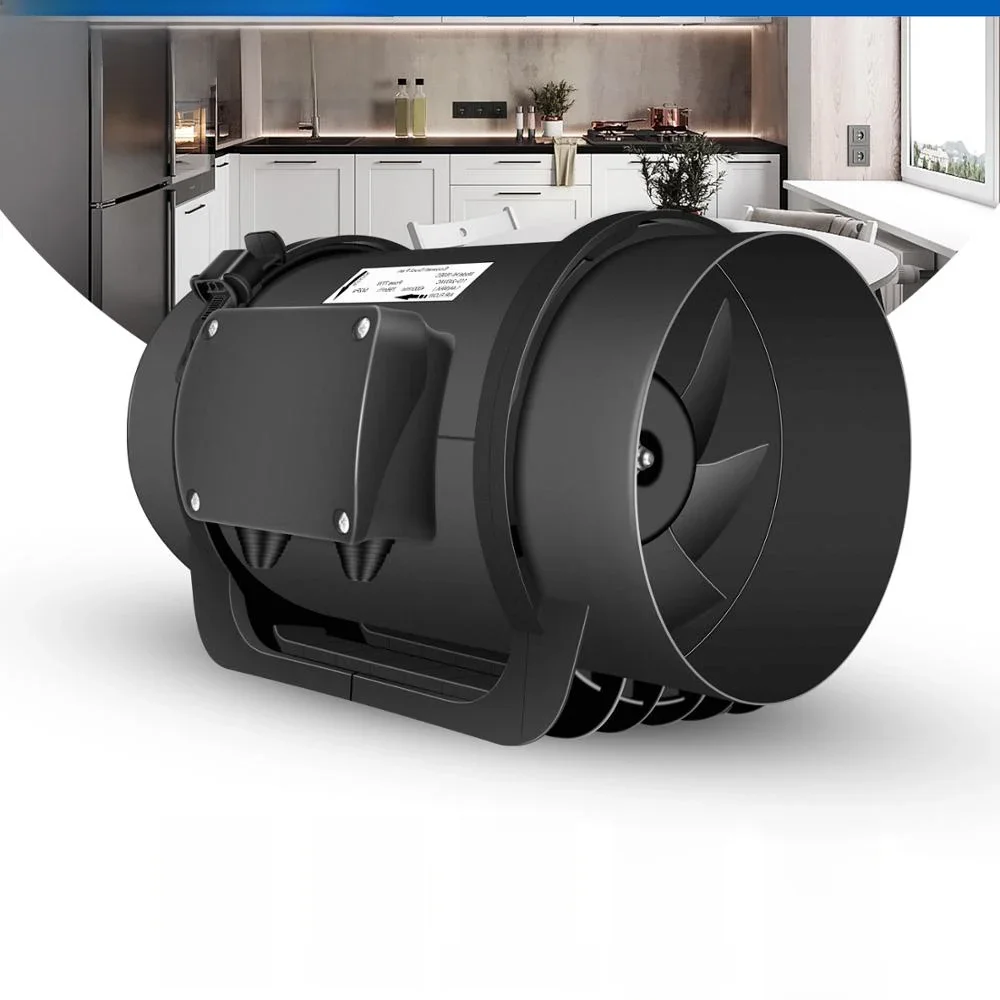 Hon&Guan 8-Zoll-Inline-Kanalventilator, 0–10 V, PWM, variabler Geschwindigkeitsregler, Luftabsaugung für Badezimmer, Abluftv
