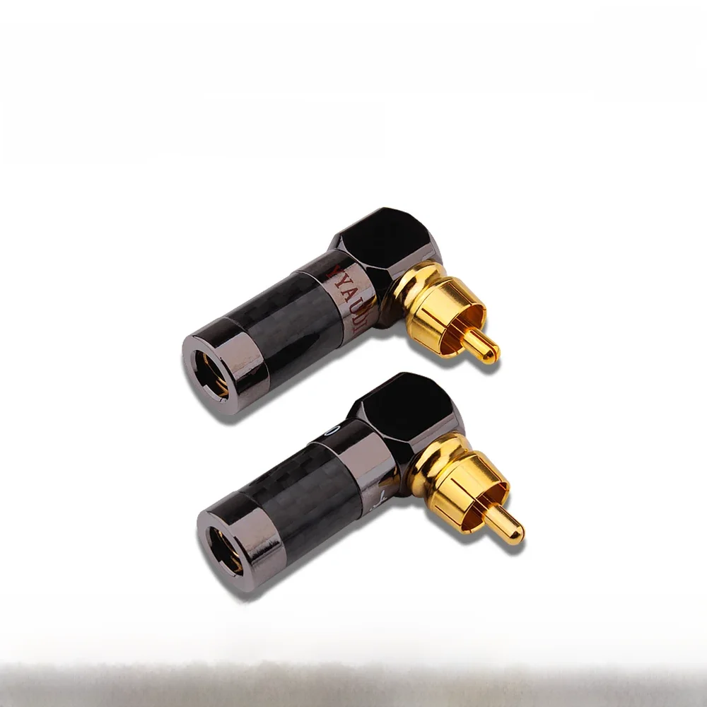 4PCS Audio Stecker RCA Gold Stecker Männlich 90 Grad Adapter Audio Video Lautsprecher Anschluss