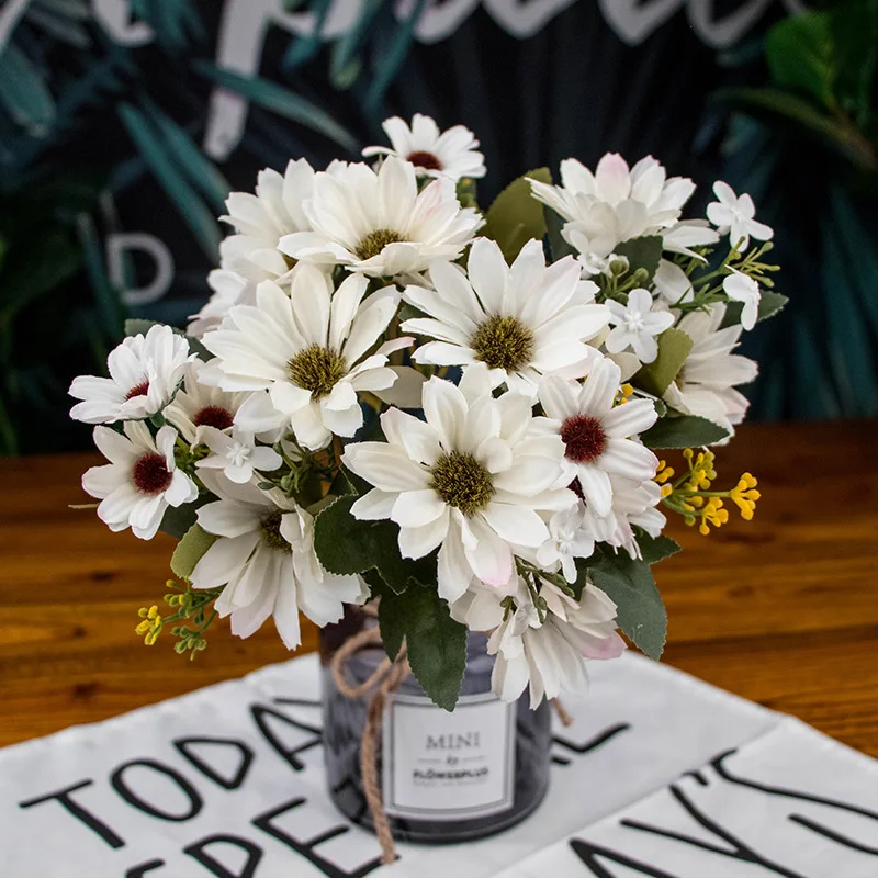 21 köpfe/1 stücke Seide daisy Braut bouquet für Weihnachten home hochzeit neue Jahr dekoration