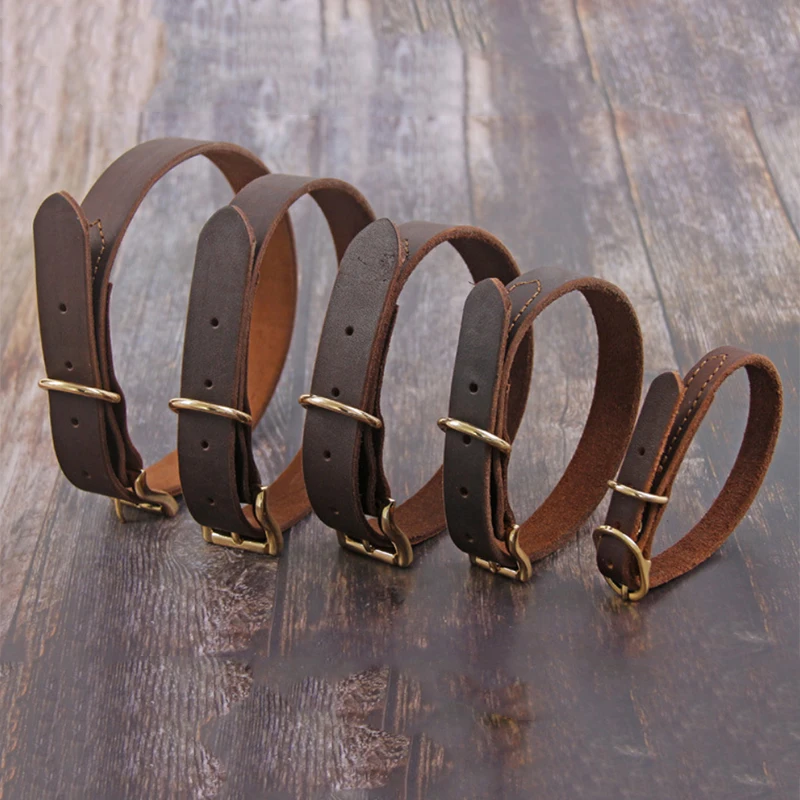 Echtes Leder Halsband haustier Hund Halsbänder Einstellbare hund Neck Strap Weiche Echt Leder Kragen