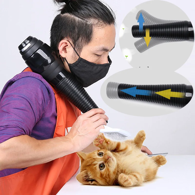 Anion Thermostatischer Fellpflegetrockner für Hunde und Katzen, 3-in-1-Haartrockner mit hängendem