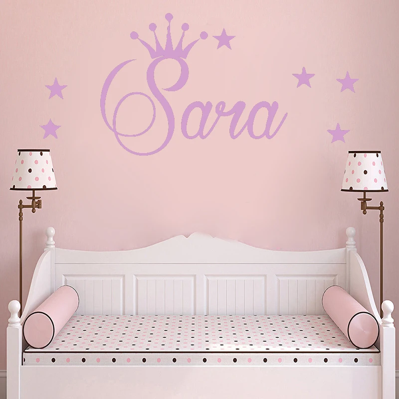 Baby Kinder Zimmer Name Customizde Vinyl Wand Aufkleber Personalisierte DIY PVC Decals Kinder