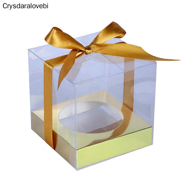 12/24/48 teile/los Großhandel und Einzelhandel Transparent Pvc Kuchen Box Cookie Einzigen Cupcake
