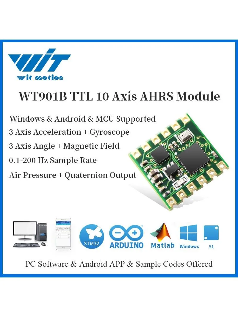 WitMotion WT901B 10-Achsen-AHRS-IMU-Sensor Beschleunigungsmesser + Gyroskop + Winkel + Magnetometer