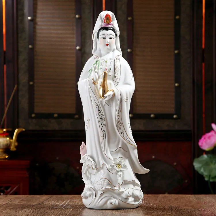 Weißes Porzellan, Guanyin Avalokiteshvara, Buddha-Skulptur, Keramikornament, Statue, Kwan-yin