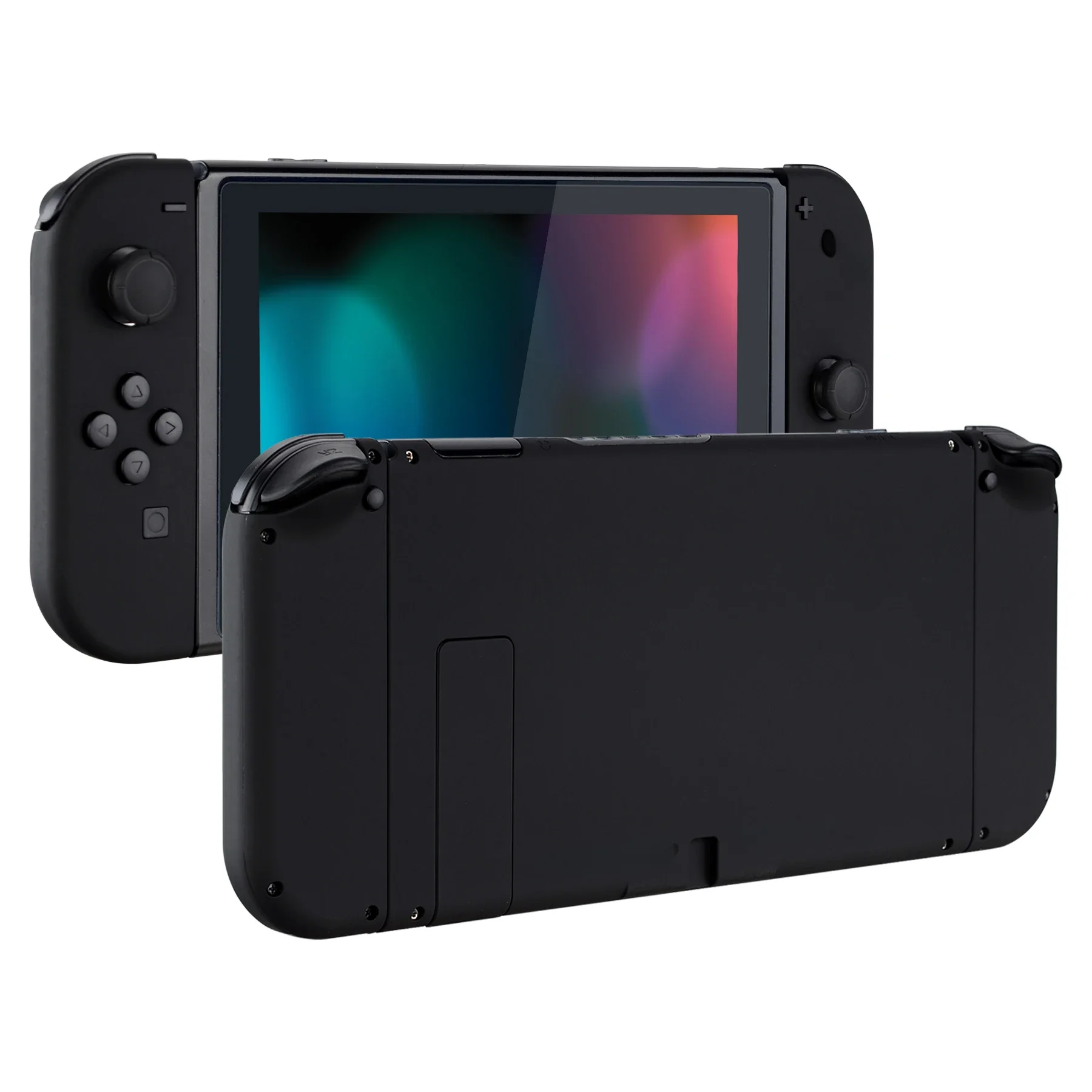 EXtremeRate Weichen Touch Schwarz Konsole Zurück Platte Controller Gehäuse Shell mit Tasten für
