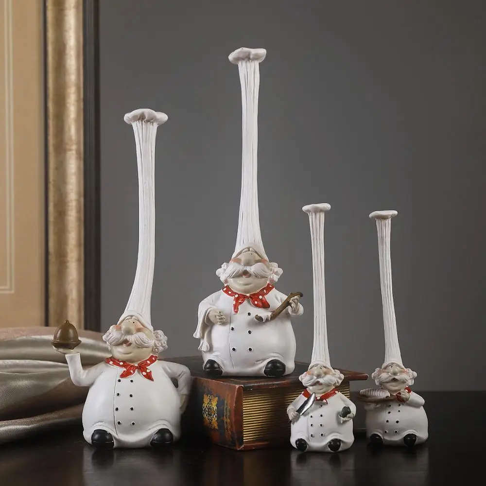 Dekorative Küche Dekoration Hochwertigen Koch Figur Harz Kochen Figuren Nizza White Home Decor