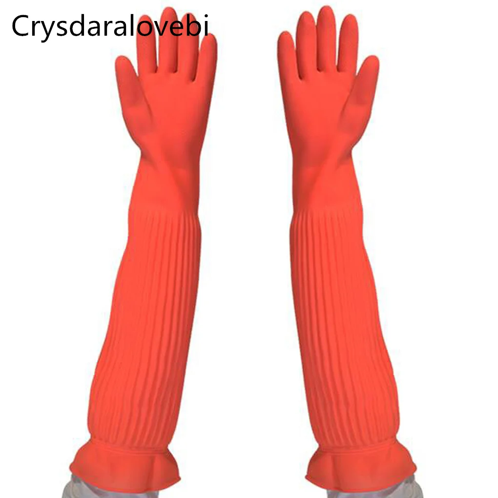 1pc Verlängern Ultra Lange 45/55cm Wasserdichte Gummi Handschuhe Schüssel Schüssel Latex Handschuhe