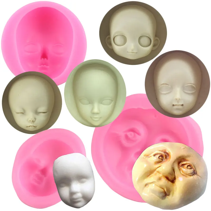 Baby Gesicht Silikon Formen Schokolade Polymer Clay Handwerk Form Puppen Gesicht Fondant Kuchen