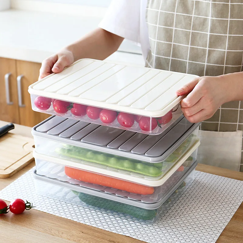 Küche Lagerung Box Kühlschrank Behälter Transparent Lebensmittel Frisch Halten Lagerung Organizer Ei