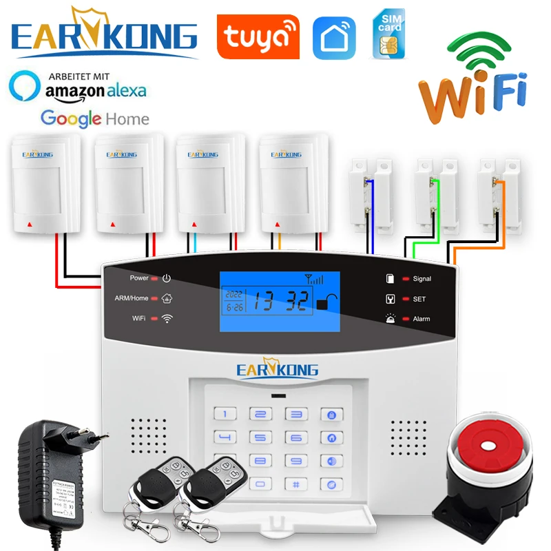 Wired & Wireless WiFi GSM Home Burglar Security Alarm System 433MHz Host Spanish French English