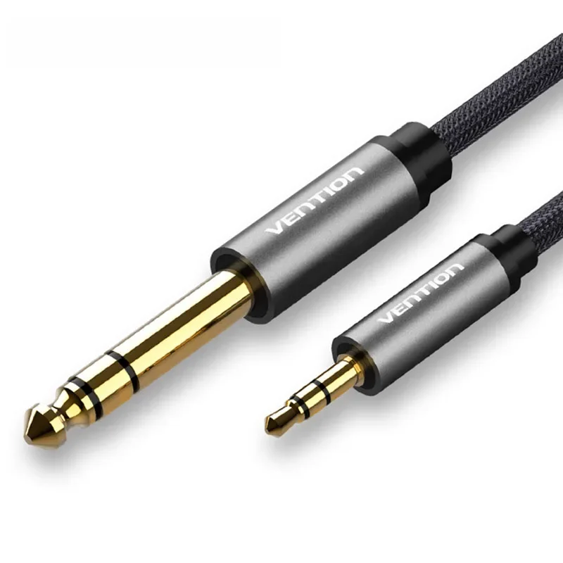 3,5mm zu 6,35mm Adapter Aux Kabel für Mixer Verstärker CD-Player Lautsprecher Gold Überzogene 3,5