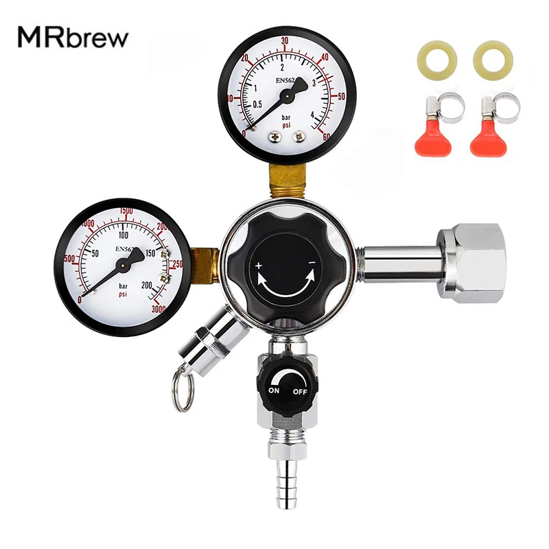 Dual Gauge CO2 Zug Bier regler Druckregler CGA-320 CO2 0-3000 psi Tank Bier Kegerator Regler mit