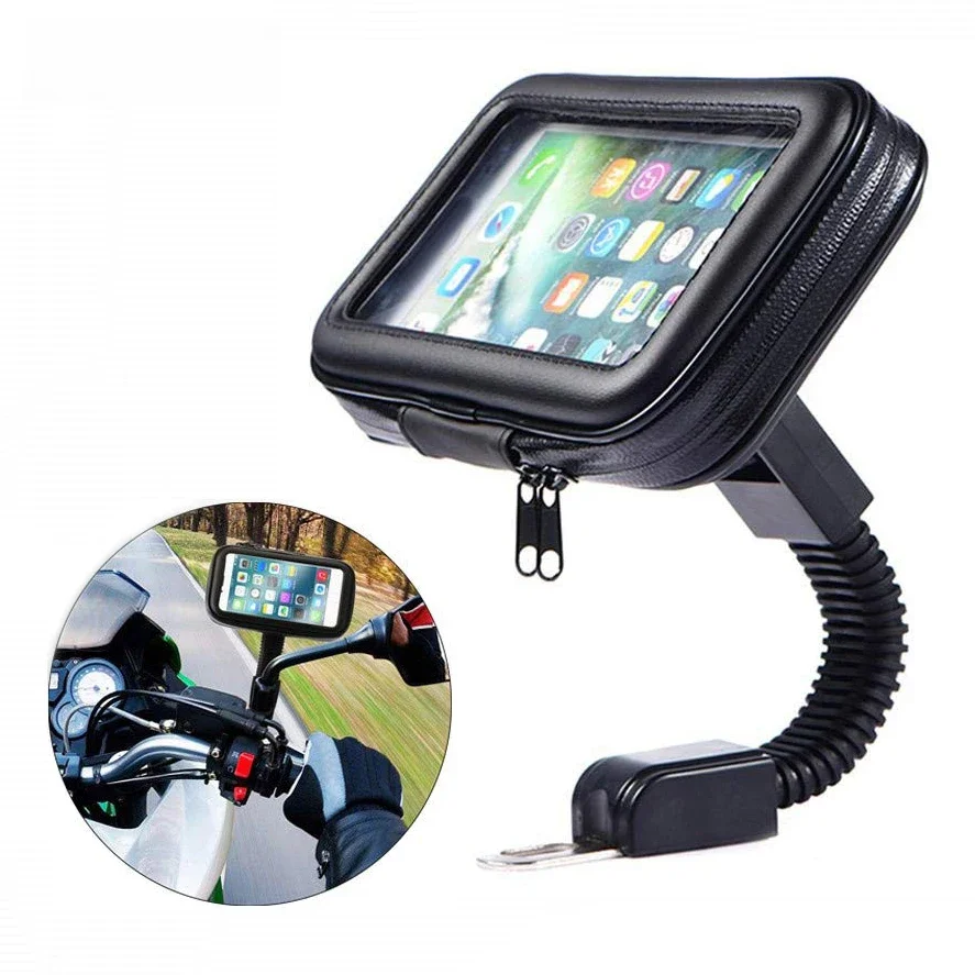 Motorrad Telefon Halter Unterstützung Moto Fahrrad Rückspiegel Ständer Halterung Wasserdichte Roller Motorrad Telefon Tasche für