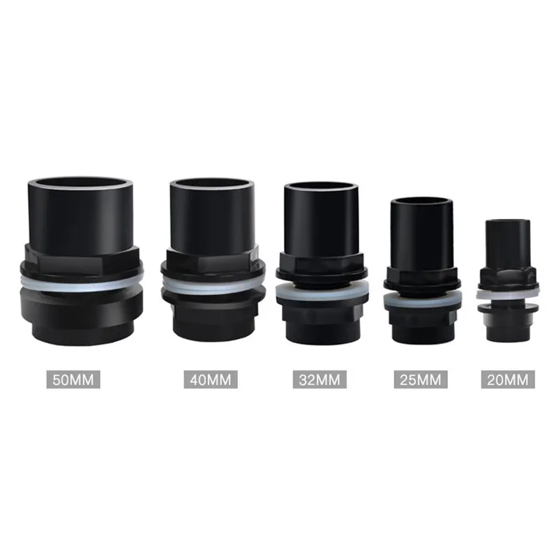 20/25/32/40/50mm Schwarz Aquarium Anschluss PVC Wasserdichte Rohr Butt Fisch Tank Gerade fitting