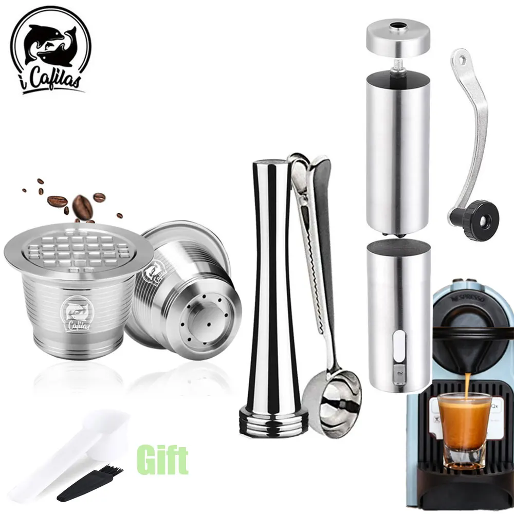 ICafilas Für Nespresso Nachfüllbare Edelstahl Kaffee Filter Kapsel Espresso Mehrweg Kaffee Tasse