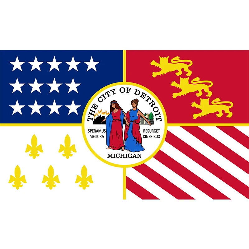 Detroit Flagge Yehoy hängen 90*150cm US staates von Michigan Für Dekoration