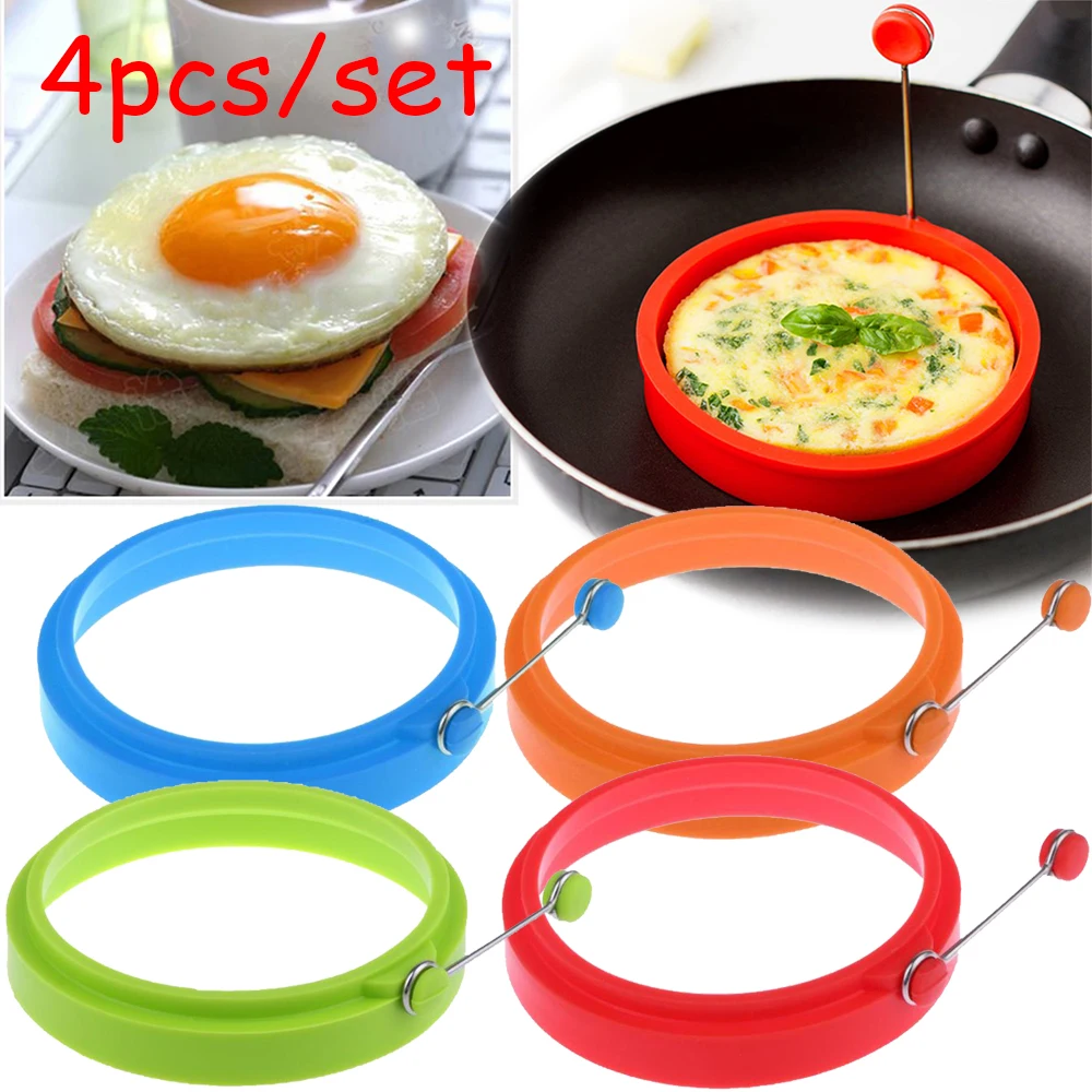 4 teile/satz Eier Braten Kreative Runde Form Silikon Omelett Form Form für Eier Braten Pfannkuchen