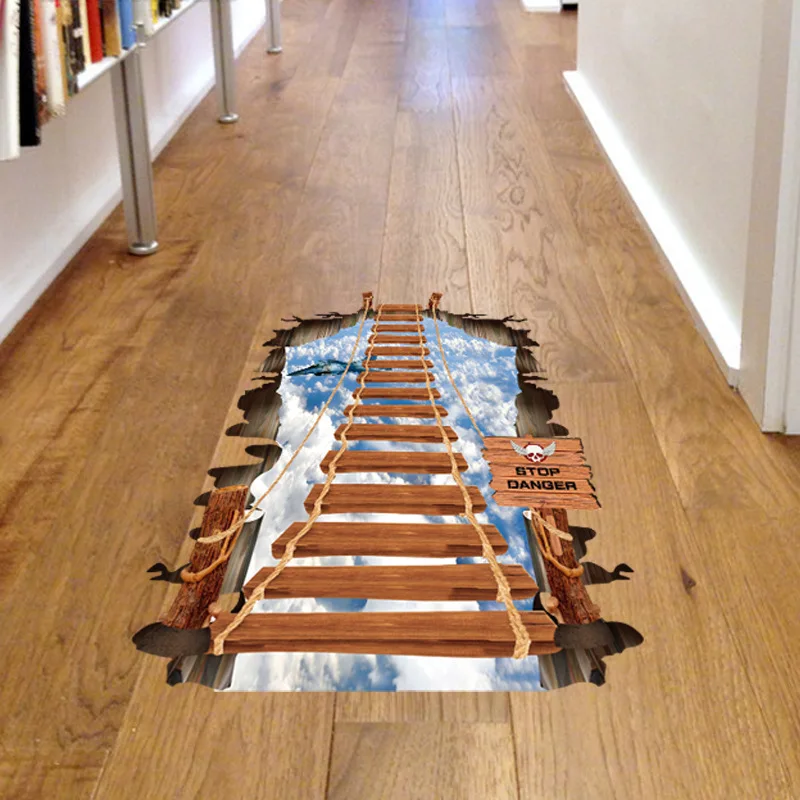 3D gebrochen loch cosmic Leiter wand aufkleber wohnkultur wohnzimmer kinder schlafzimmer boden