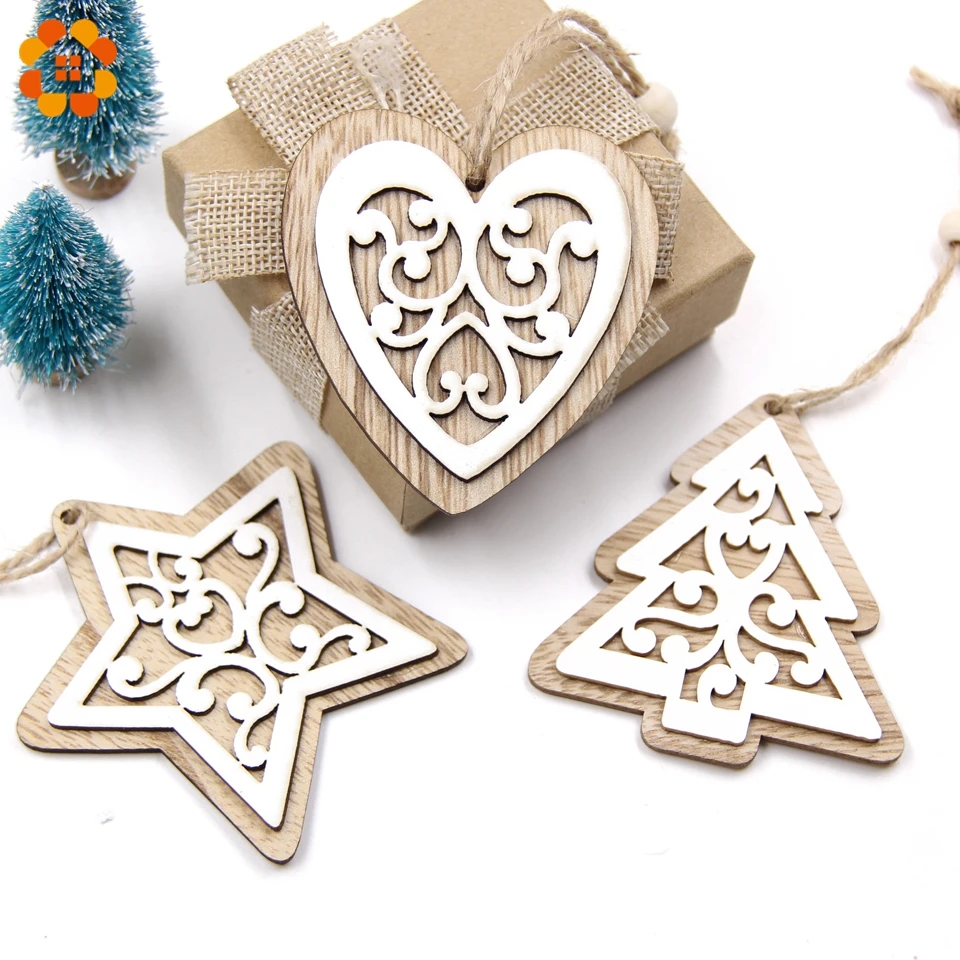 Neu! 6 Teile/los Multi Europäischen Weiß Holz Anhänger Ornamente Hängen Geschenke Für Hochzeit &
