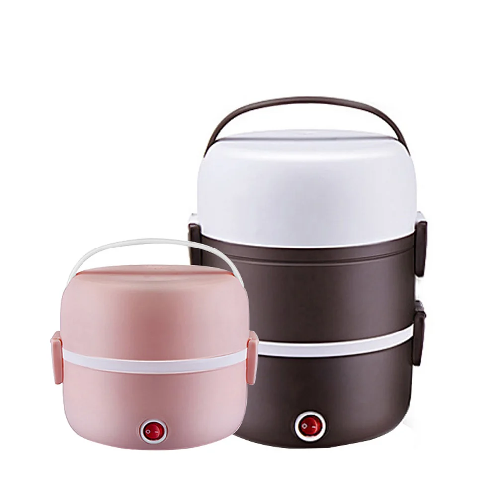 DMWD Elektrische 2L mini reiskocher edelstahl 2/3 schichten food wärmer dampfer tragbare