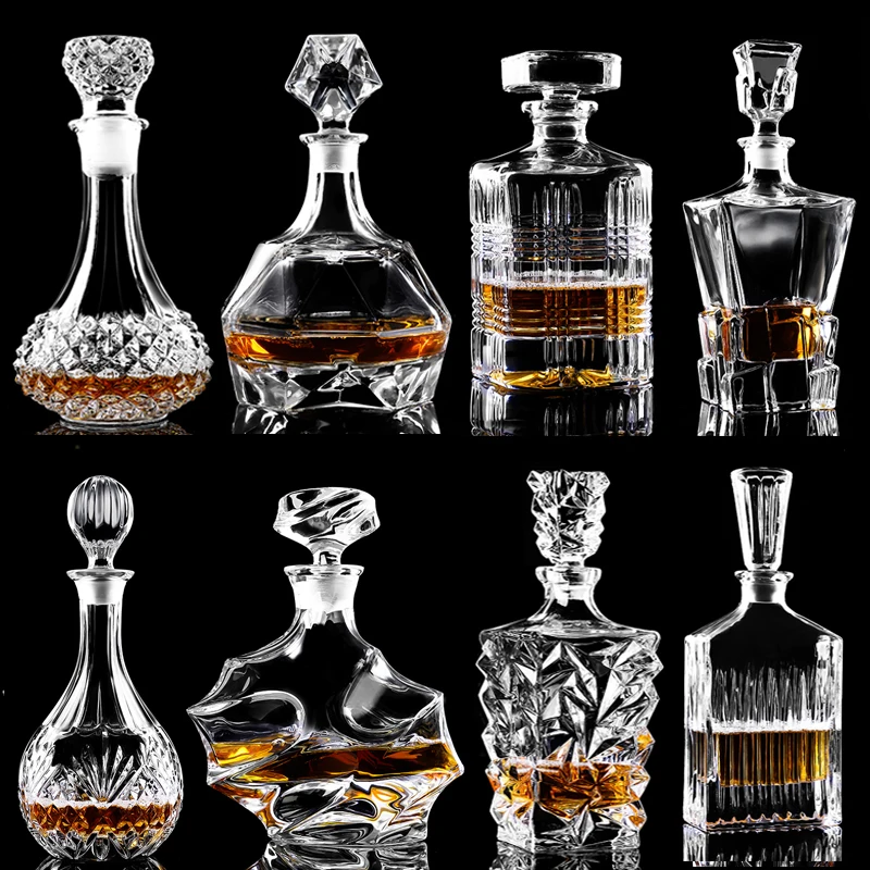 Kristallglas Wein Rote Flasche Weindekanter Whisky Liqour Ausgießer Home Bar Wodka Bierflasche Glas
