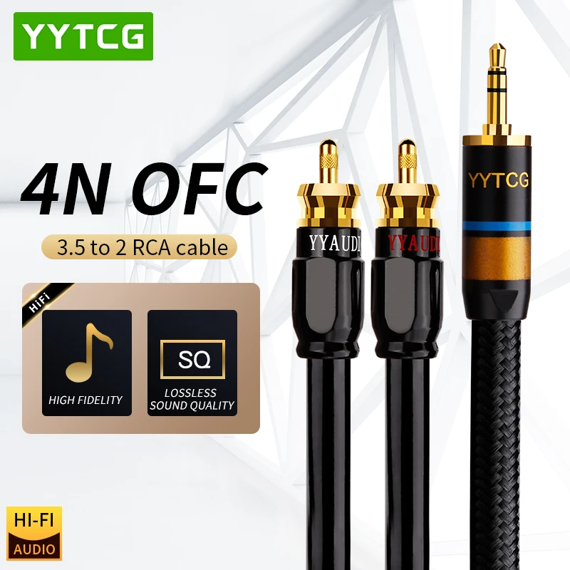 Yytcg Rca Kabel Hifi Stereo 3.5Mm Naar 2RCA Audio Kabel Aux Rca Jack 3.5 Y Splitter Voor Versterkers
