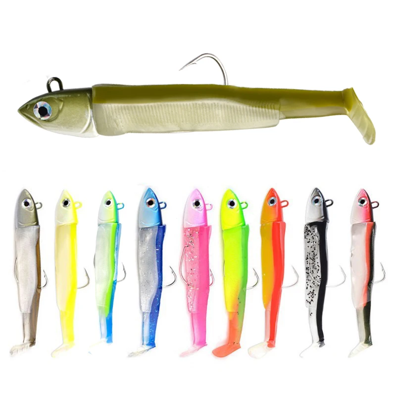 Schwarzer Minnow-Jigkopf-Angelköder, weicher Hechtköder, 5 g/12 g/25 g, Bassfishing Shad, weicher Köder, Bootscode, Seebarschköd
