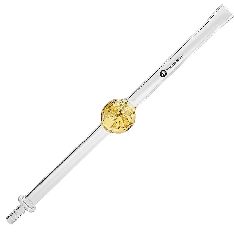 Yimi Shisha Borosilikatglas Shisha Mundstück Shisha Schlauch Griff mit Gelb Ball